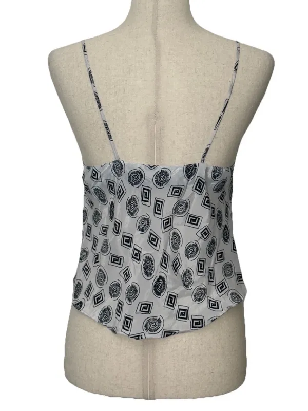 Victoria’s Secret gold label vintage cami top black white print size small - Image 2
