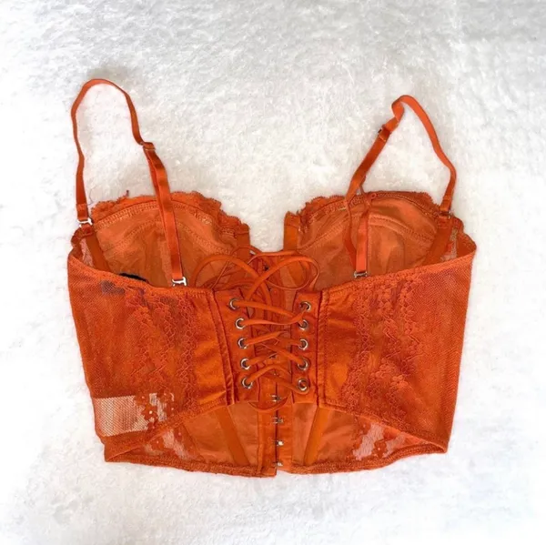 Edikted - Orange Lace Corset - Image 2