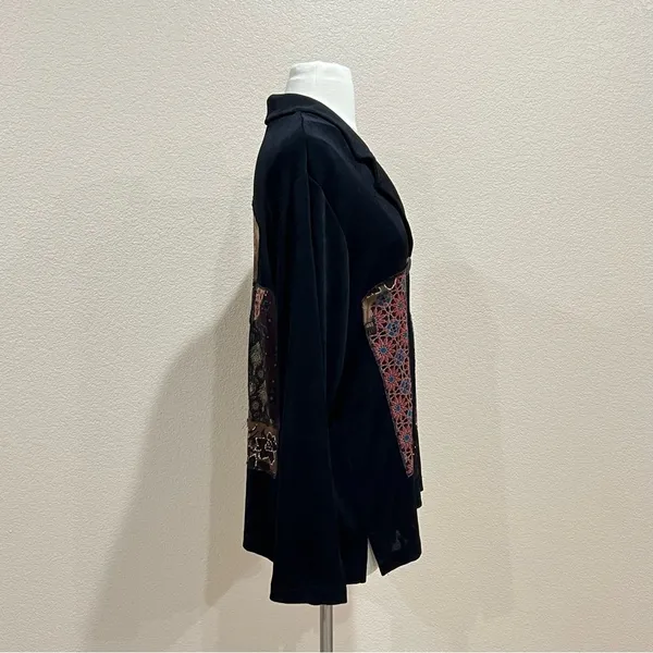 Picadilly Fashions Floral Patchwork Black Blazer Cardigan Size Medium - Image 6