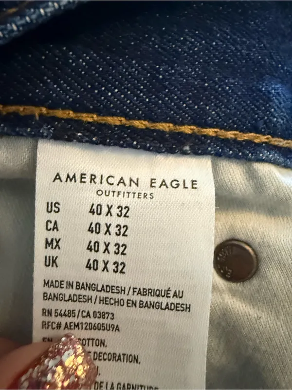 American Eagle Outfitters Plus Straight Leg Jeans - Dark Blue - Image 7