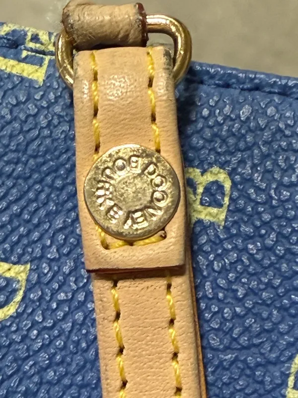 Dooney & Bourke Blue Slim DB Monogram Wristlet Clutch Purse - Image 4