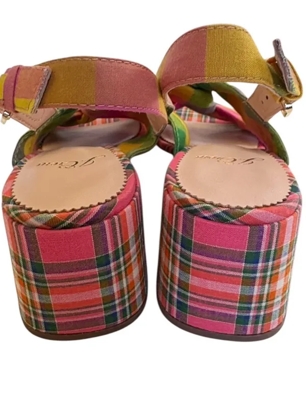Like New J. Crew Twisted Knot Penny Sandals Plaid Size 5 - Image 7