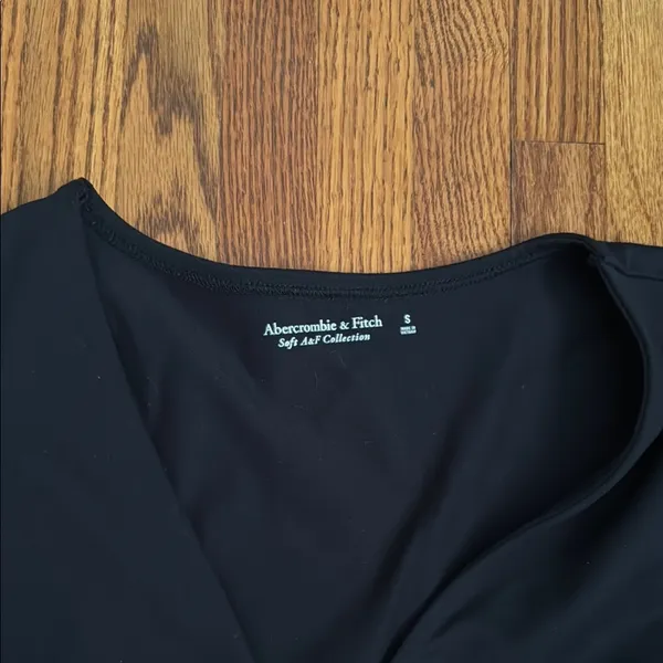 Abercrombie & Fitch Black Long Sleeve Tie Front Bodysuit - Image 2