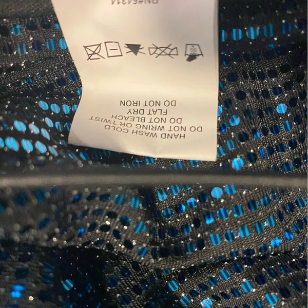 NWT B Darlin Blue Sequin Sparkly Cowl Neck Mini Dress - Image 9