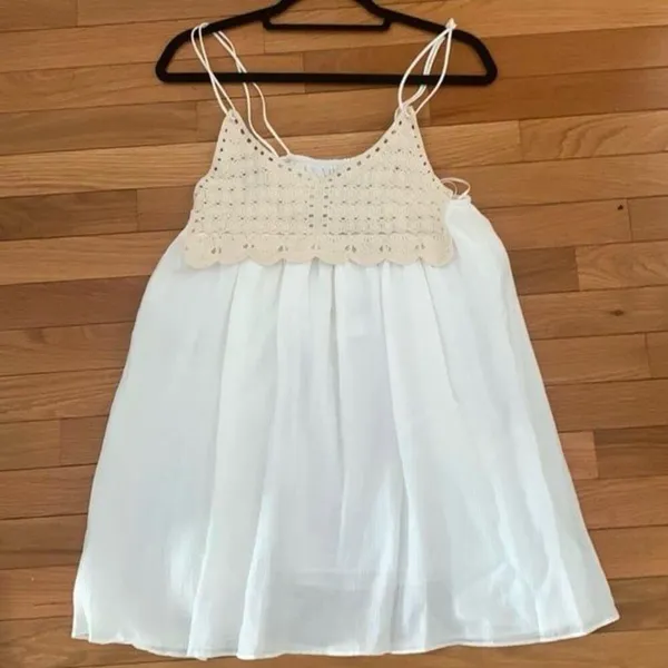 NEW ZARA crochet mini flowy beachy sundress - Image 2