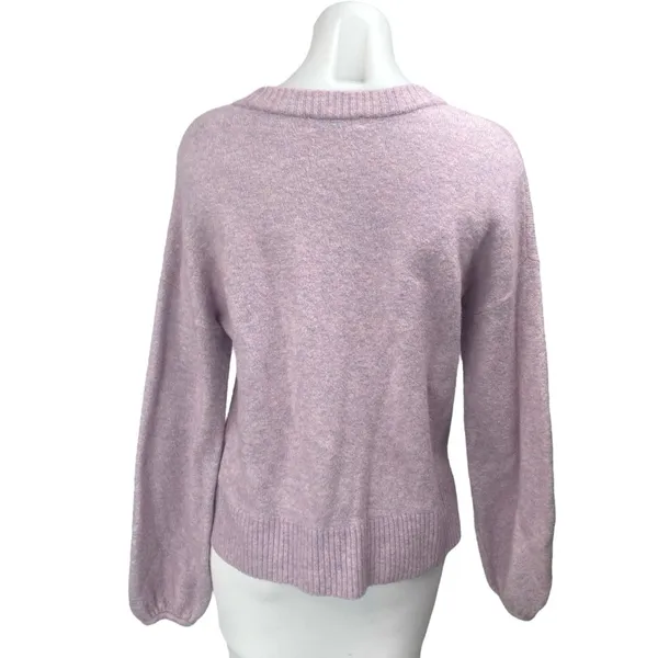 Madewell Women's Purple Wool Alpaca Knit Long Sleeve Crew Neck Sweater Top Sz S - Image 2