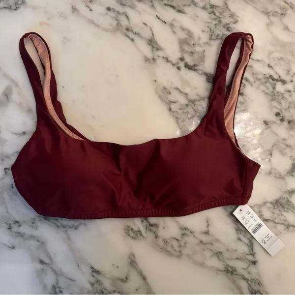 NWT J.Crew Square-Neck Bikini Top – Sienna Brown – Size Medium (Sold Out!) - Image 4