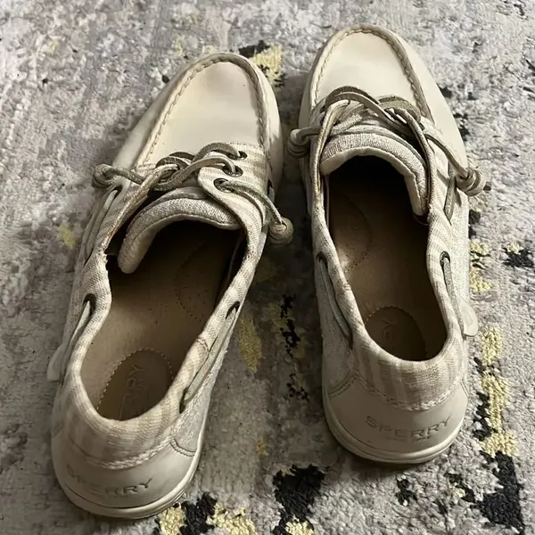 Sperry leather fabric striped boat shoes size 8.5 - Image 3