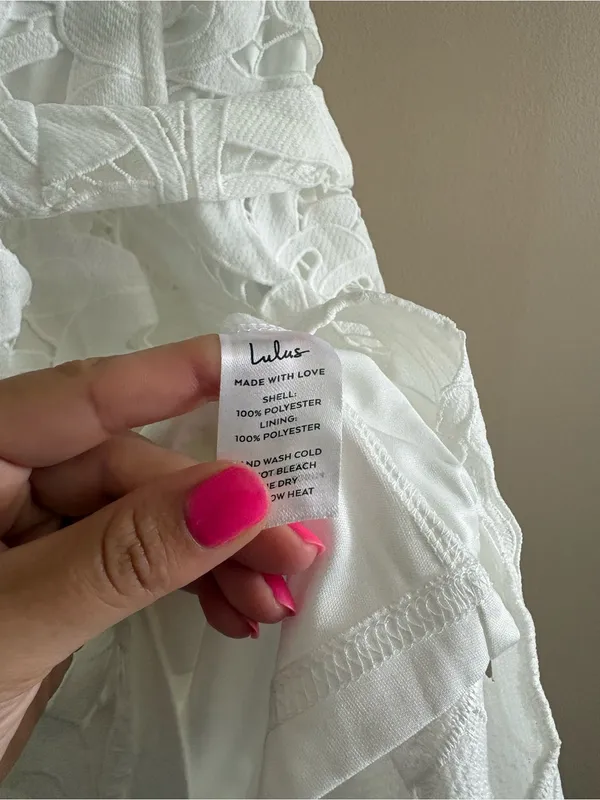 Lulus Majorly Cute White Crochet Lace Strapless Bustier Mini Dress Size Small - Image 10