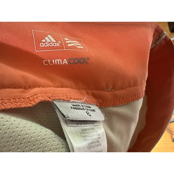 Adidas Golf Climacool Tan‎ w Orange Dot Flower Skirt Skort Ladies sz 6 - Image 4