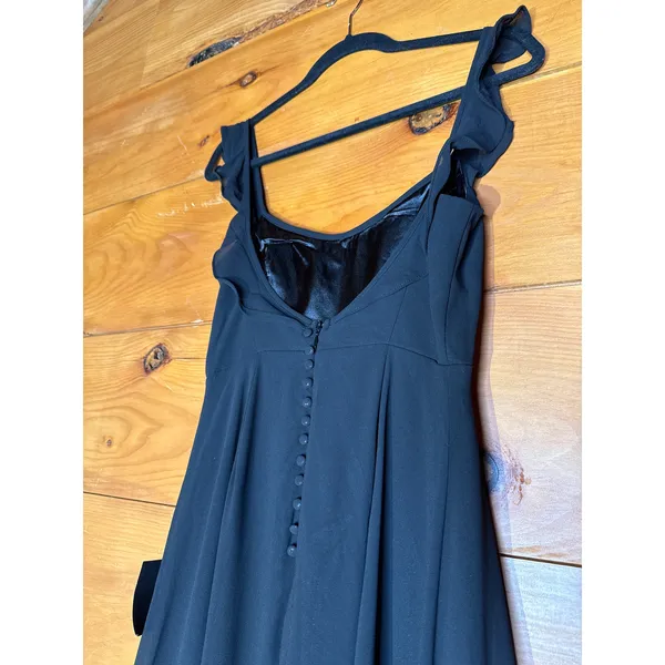 NWT Lulus Dreamy Admiration Black Ruffled Maxi Dress Gala Banquet Ball Size S - Image 6