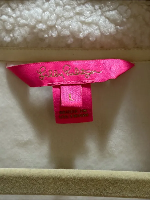 $178 NWOT Lilly Pulitzer SOREEN SHERPA POPOVER, COCONUT size L - Image 5