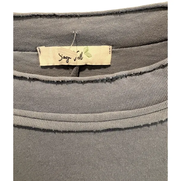 Sage Vell Boutique Blue Balloon 3/4 Stripe Sleeve Crew Relaxed Blouse Top XL - Image 6