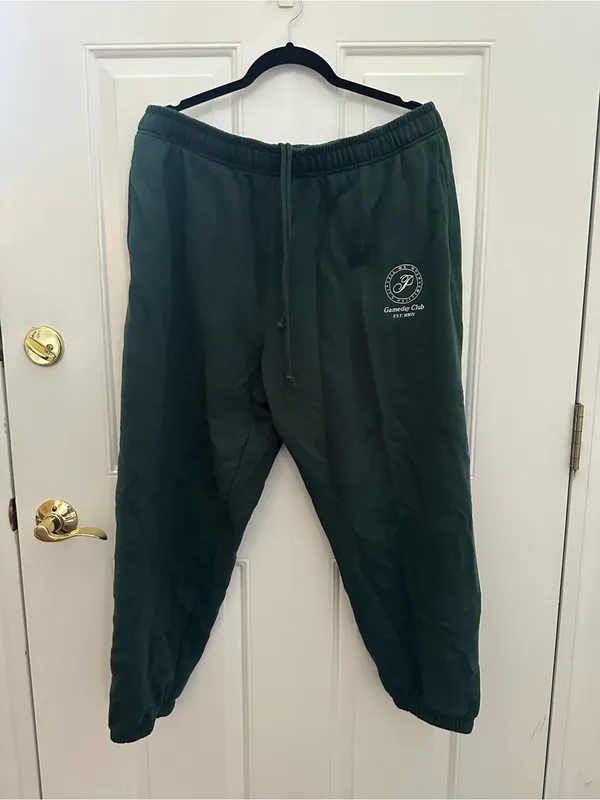 PINK Victoria's Secret Dark Green Sweatpants with Elastic Waist size XL - Image 3