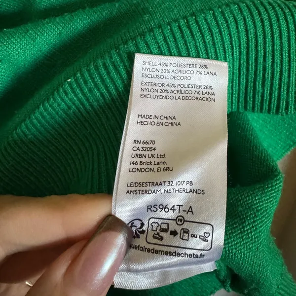 By Anthropologie Collared Polo‎ Muscle Sweater Tank Shirt Sz M Green - Image 9