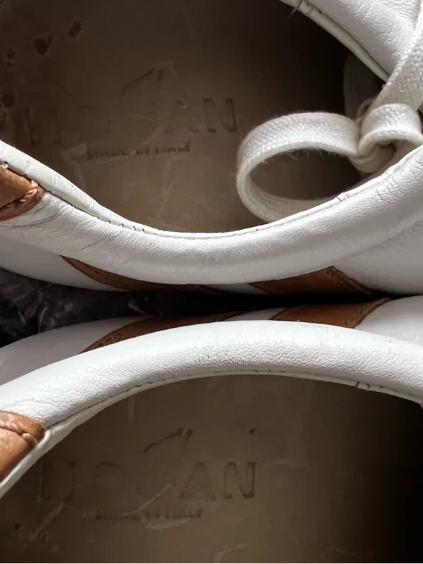 HOGAN Women’s White Leather Sneakers – Size 38.5 Size 8.5 - Image 7