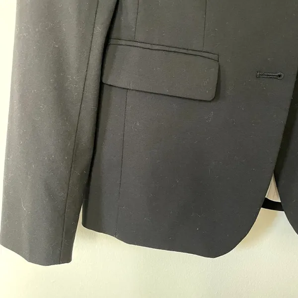 Banana‎ Republic black business formal blazer suit top wool women size 0 - Image 4