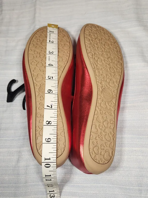 Wonder Nation women Metallic Red Mary Jane Ballet Flats Shoes Memory Foan Size 6 - Image 3