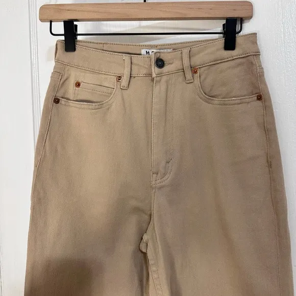 Motel Rocks Straight Leg Jeans In Winter Sandwash‎ Knit Argyle Tan Size XS - Image 15