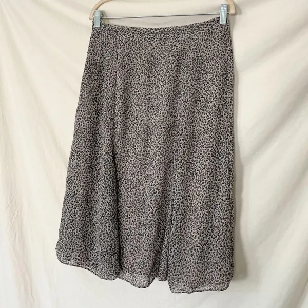 Vintage Mesh Leopard Print Midi Mesh Skirt - Image 2