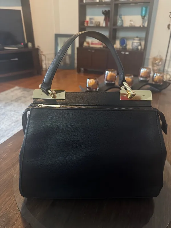 Aldo Black Satchel with Gold Hardware - Image 6