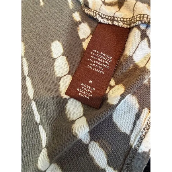 Knox Rose Olive Tie-Dye Studded Shoulder Cutout Long Sleeve Tunic Medium - Image 7