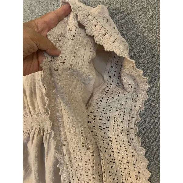 Seaspice Resort Wear Isla Baby Beige 100% Peruvian Cotton Crochet Tunic Mini S - Image 10