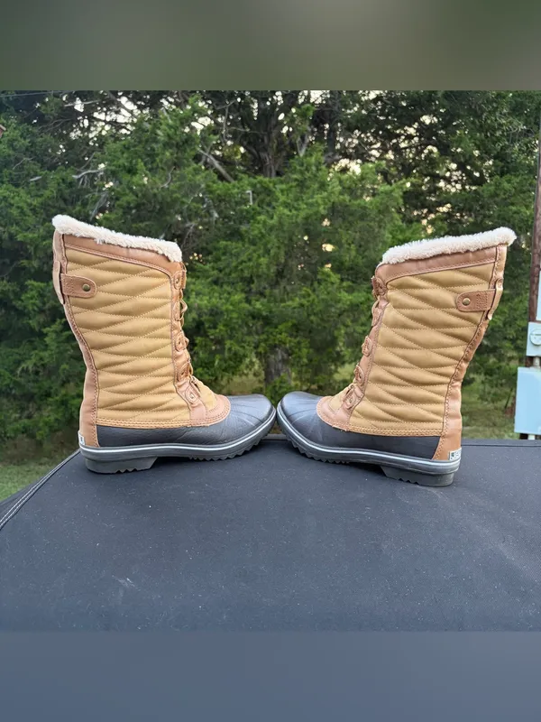 JBU by Jambu Lorna Cold-Weather Quilted Winter Duck Boots Tan Brown 9M - Image 7