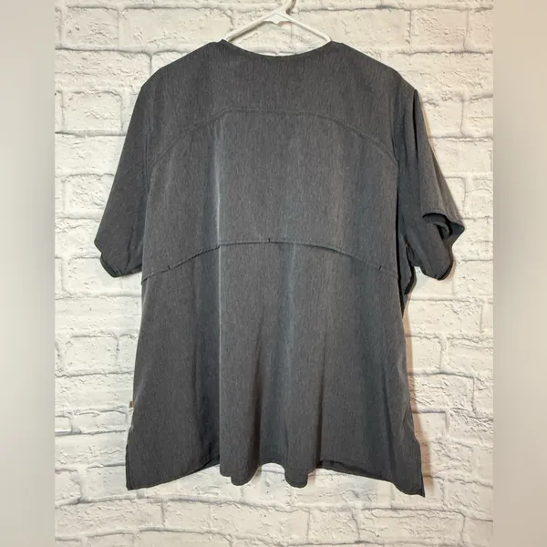 Carhartt Women's V-Neck Scrub Top - Grey, 3XL - Image 3