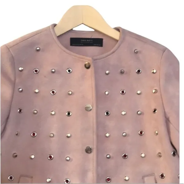 Zara Suede Effect Studded‎ Jacket - Image 3