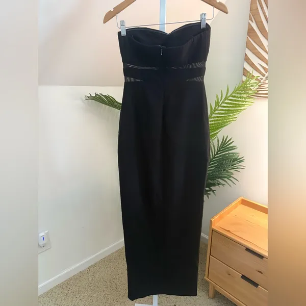 Revolve Likely Vas Gown‎ Slit Sheer Strapless Black Maxi Dress 2 - Image 5