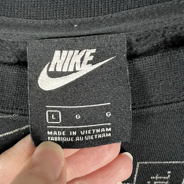 Nike Icon Clash Fleece Sweatshirt All over logo‎ Black L Athletic Workout - Image 6