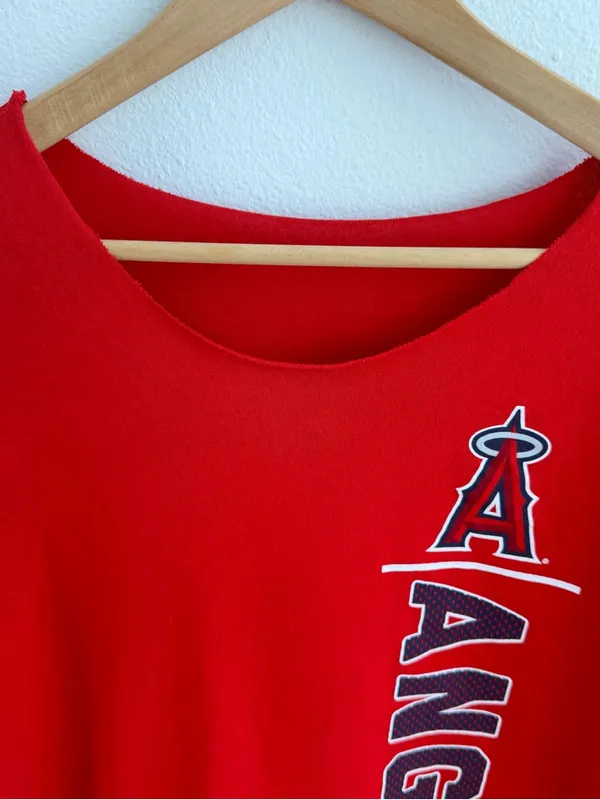 Los Angeles Angels Red Off the Shoulder Tee - Image 2