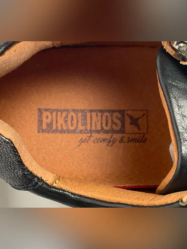 Pikolinos Sella Black Comfort Sneaker Leather Side Zip Studded Shoes EU Sz 39 - Image 4