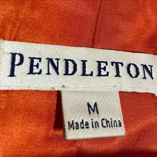 Pendleton 100% Merino Wool Peacoat Double Breasted Collar Pockets Red Medium - Image 3