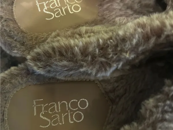 Franco Sarto Taupe Faux-Fur Trim Slip-On Clogs - Image 6