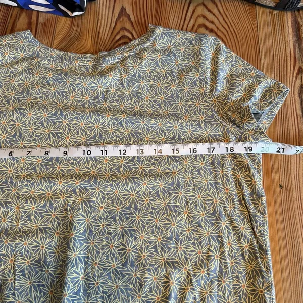 Toad‎ & Co Dress Windmere II Womens M Blue/Yellow Floral Organic Eco Stretch - Image 8