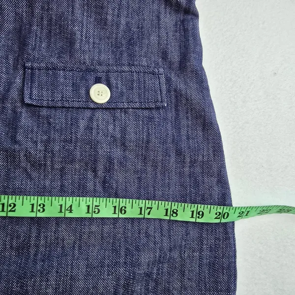 LOFT 31Y Womens Blue Denim Sleeveless‎ Shift Dress Round Neck Pockets Size 6 - Image 8