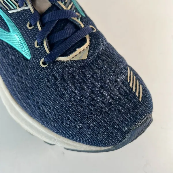Brooks Adrenaline 19 Running Sneakers Walking Shoe Navy Blue Turquoise Women 7.5 - Image 10