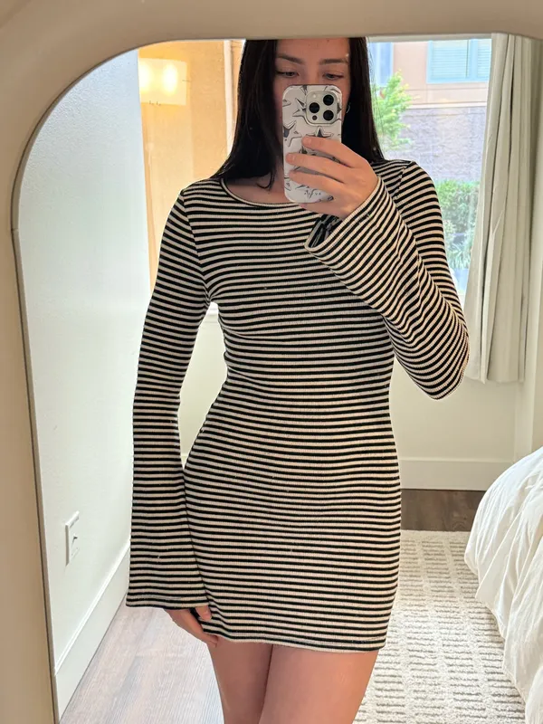 Striped Princess Polly Mini Dress - Image 3
