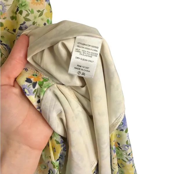✨ ASTR The Label Santorini Floral One‎ Shoulder Dress Yellow Green S ✨ - Image 6