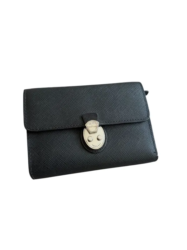 TUMI Black Leather Silver Hardware Clutch Wallet - Image 9