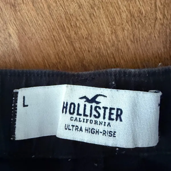 Hollister Sz L Ultra High Rise Cropped Wide Cargo Jean Streetwear Casual Utility - Image 7