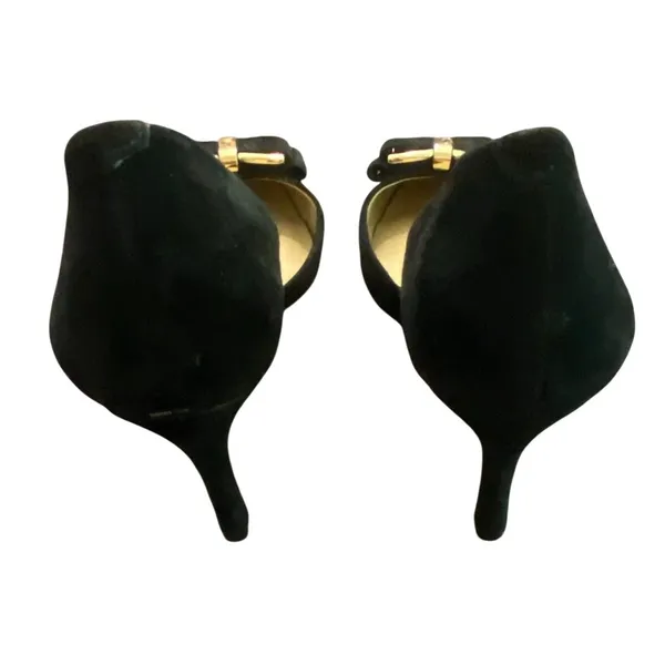 BCBGeneration Black Suede Bow Heels D'Orsay Pointed Toe Kitten Heel Sz 9 Classic - Image 3