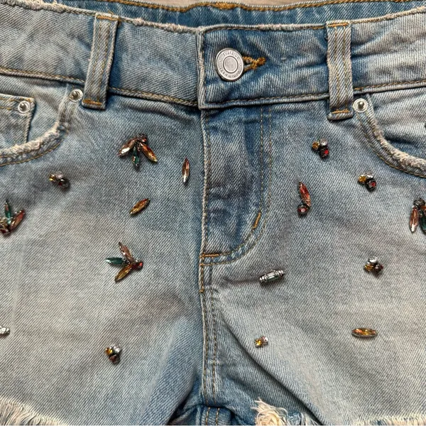 ZARA Trafaluc Embellished Denim Shorts - Image 2