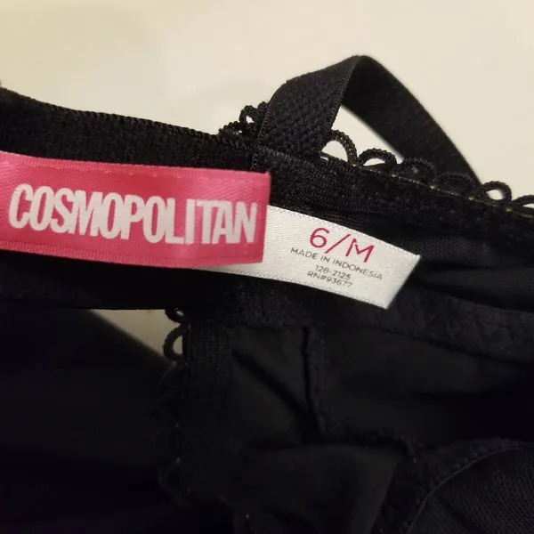 {6/M} Vintage Cosmopolitan Black Lace Trim Lingerie - Image 12