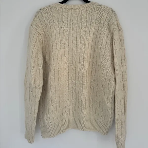 Chunky Wool Cable Knit Sweater - Image 4