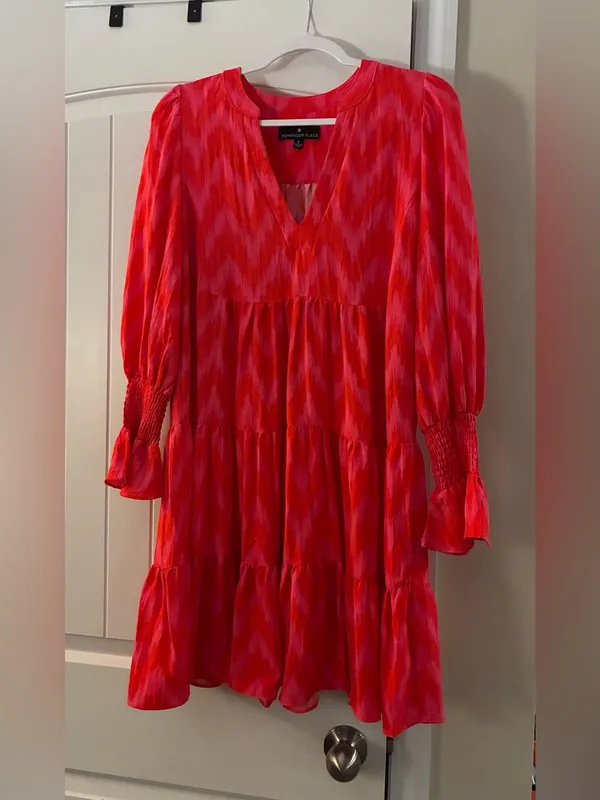 Hot Pink Ikat Kenzo Dress - Pomander Place - Size Small - Image 3