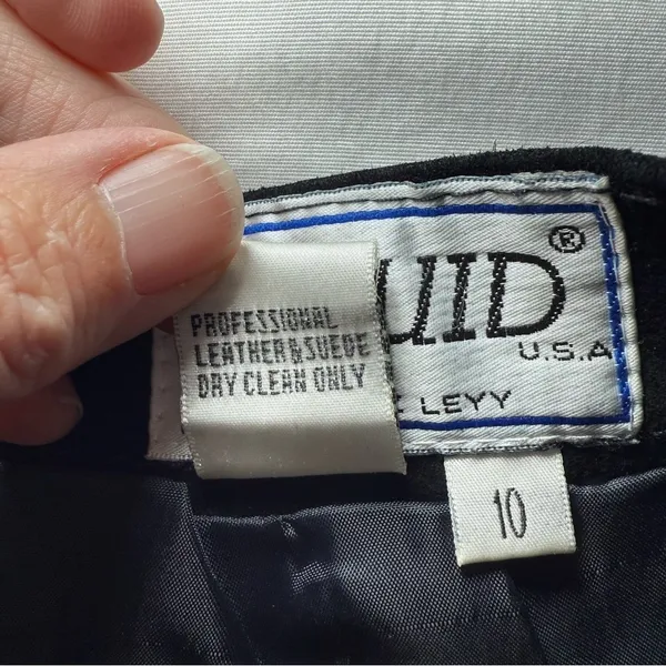 Vintage Erez Leyy Black Suede Leather Short Pencil Skirt Size 10 Sexy Party - Image 5