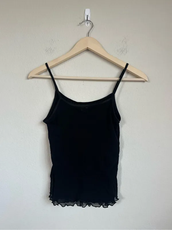 Vintage Rampage Black Mesh Lettuce Edge Cami - Image 9